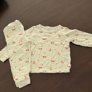 MORI Kids Pajama Set with Orange Animal Design